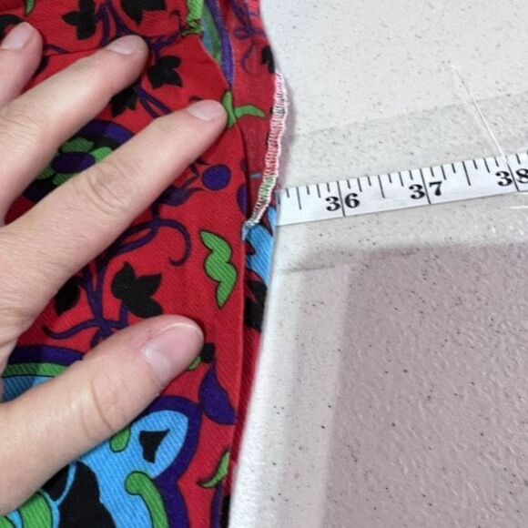 Taka by Takawear Women's Floral Split Neck Bohemian Cover Dress Blue Red large - Picture 13 of 14